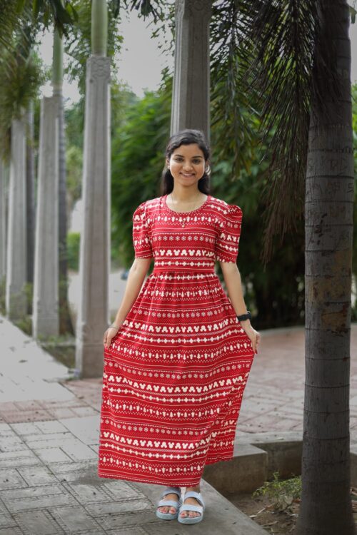 Feeding wear Red color checked prints