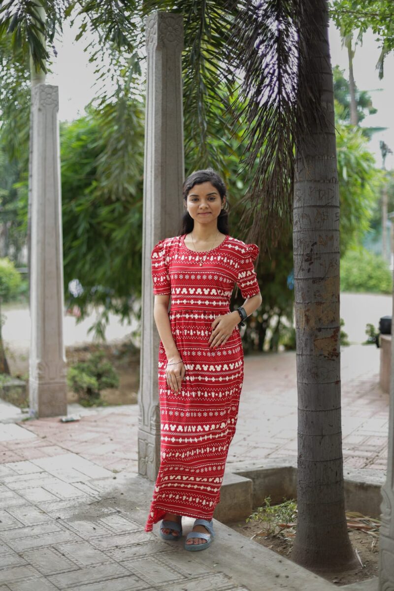 Feeding wear Red color checked prints