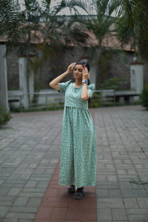 Feeding wear Light Green with small flowers