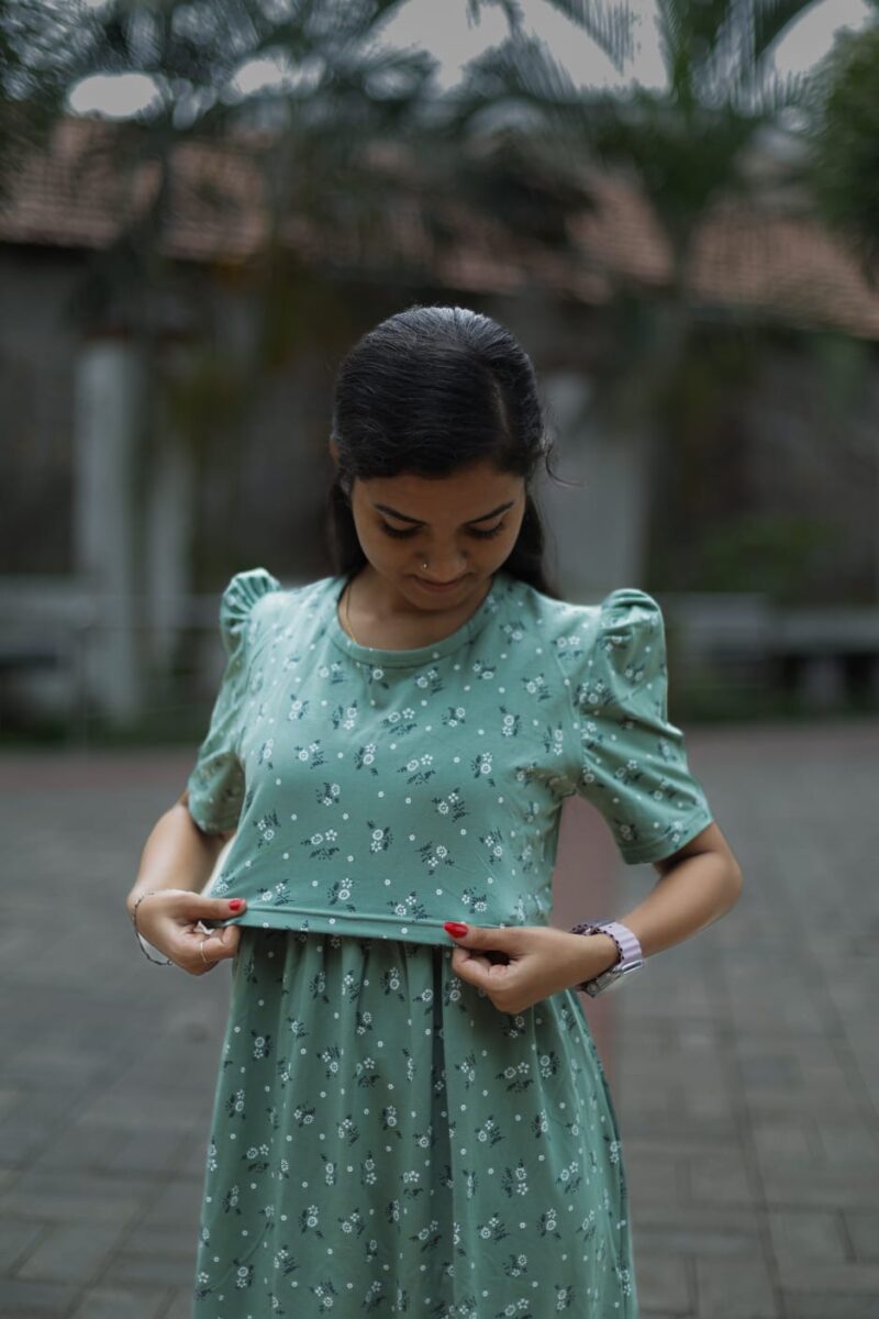 Feeding wear Light Green with small flowers