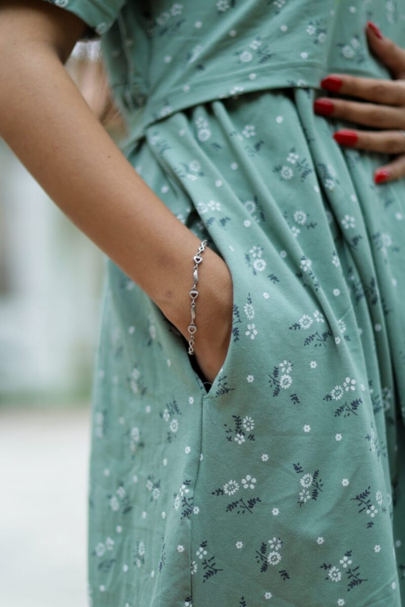 Feeding wear Light Green with small flowers