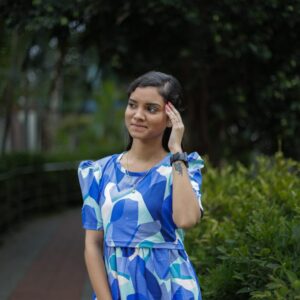 Feeding wear Blue color heart prints
