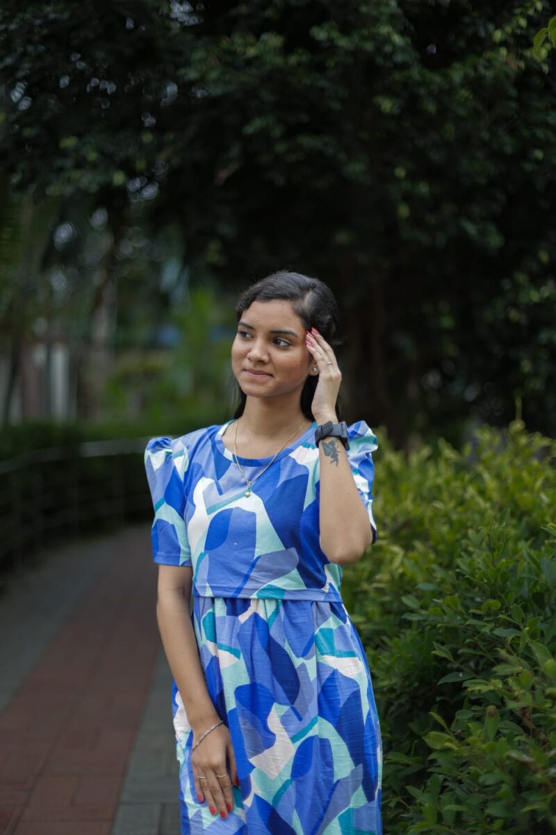Feeding wear Blue color heart prints