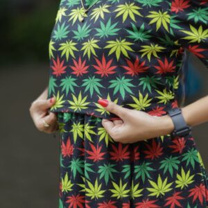 Feeding wear black with multi color Leafs