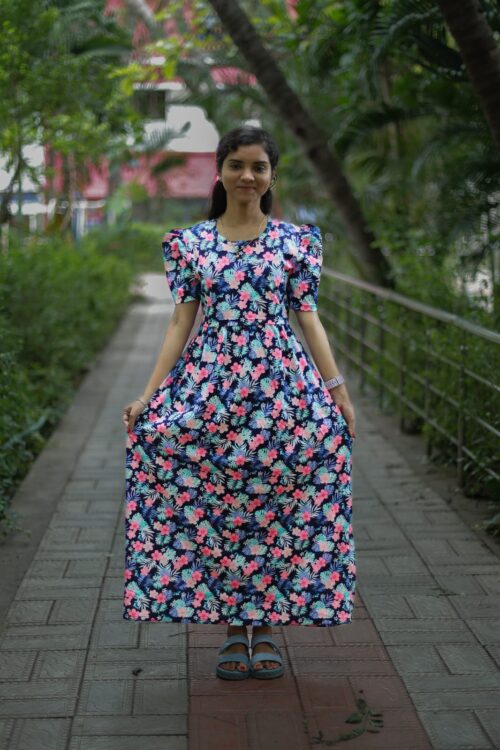 Feeding wear black color with pink flowers