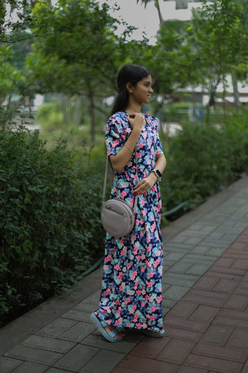 Feeding wear black color with pink flowers