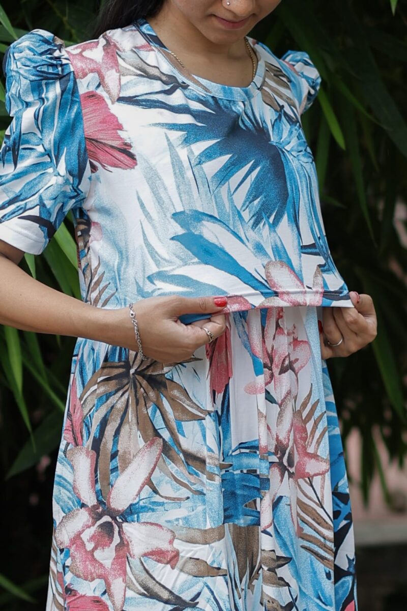 Feeding wear Sky blue based white color