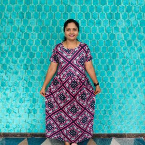 Feeding maxi Navy-blue color prints