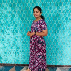 Feeding maxi Navy-blue color prints