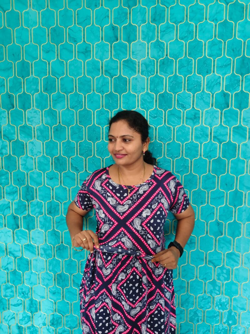 Feeding maxi Navy-blue color prints
