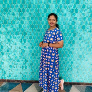Feeding maxi Royal blue color prints