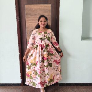 Feeding Kurtis skin color flowers prints
