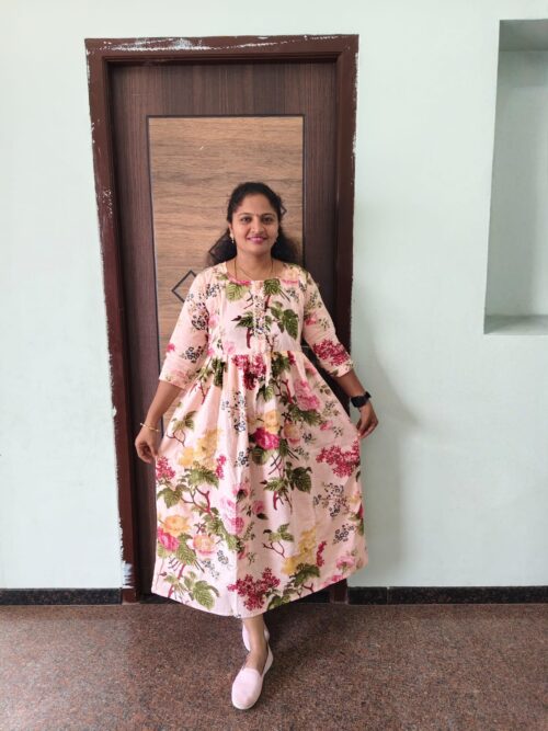 Feeding Kurtis skin color flowers prints
