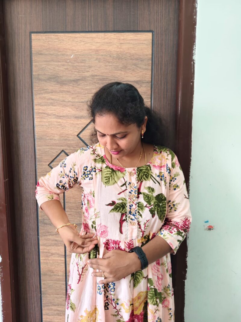 Feeding Kurtis skin color flowers prints
