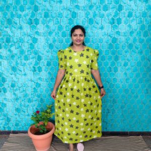 Feeding wear Mehandi green color with stars