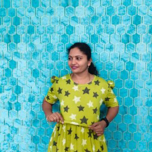 Feeding wear Mehandi green color with stars