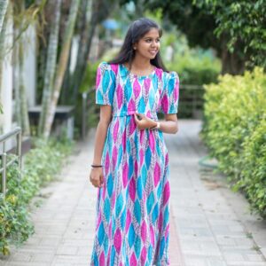 Peacock print maxi