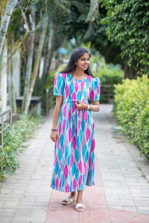 Peacock print maxi