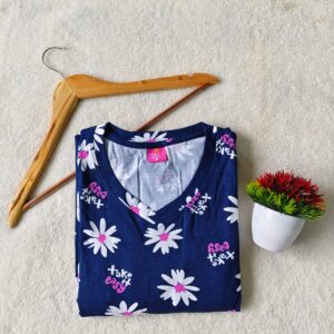 Puff sleeve V-Neck, Navy-blue casual maxi