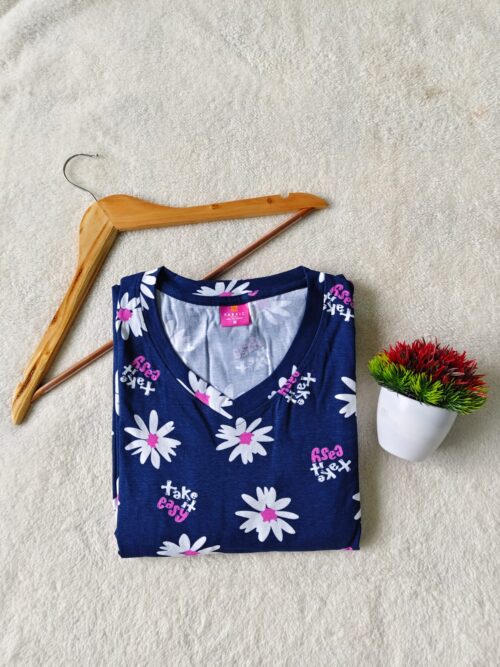 Puff sleeve V-Neck, Navy-blue casual maxi