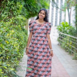 Leaf pattern maxi