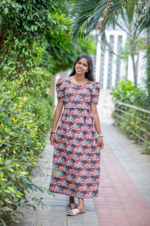 Leaf pattern maxi