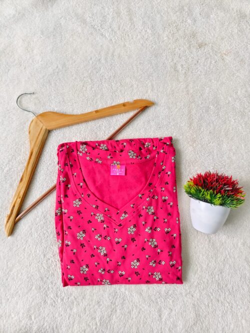 Puff Sleeve V-Neck Pink flower casual maxi
