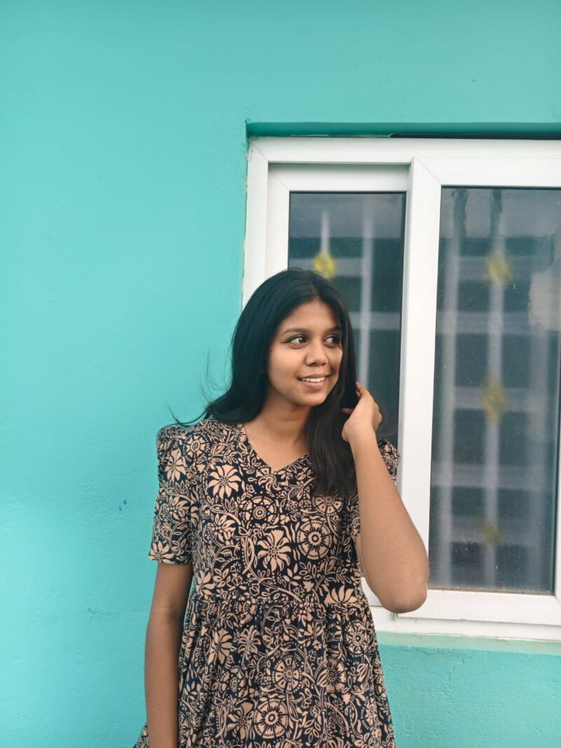 Puff Sleeve V -Neck Sandal & Rangoli casual maxi